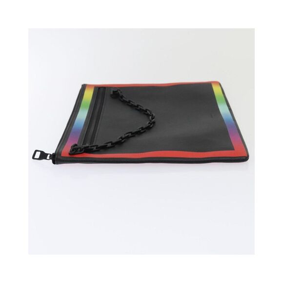 Pre Loved Louis Vuitton Rainbow Pochette Clutch Unisex Black Clutch Bags - Picture 5 of 8